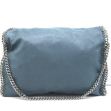 Stella McCartney Falabella Fold-Over Tote Blue Faux Leather Shoulder Bag