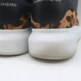 Alexander McQueen oversized leopard-print calf-hair sneakers in brown — authentic pre-owned, gently worn
