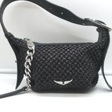 Zadig & Voltaire Le Cecilia XS Shoulder Bag Black Raffia NEW