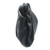 Prada Pleated Leather Oversize Clutch Bag Black