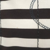 Prada Striped Canapa Canvas Medium Tote Ivory & Dark Brown Crossbody Bag
