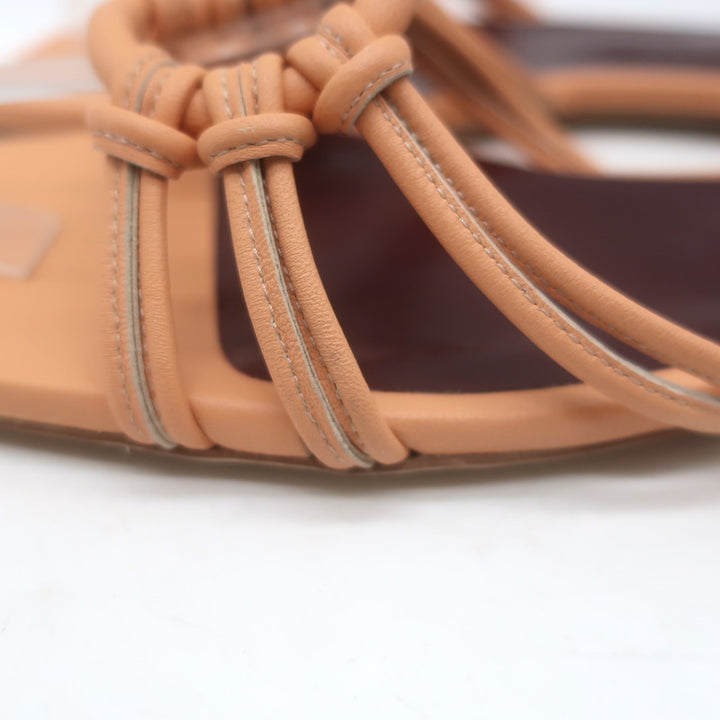 STAUD Adeline Slide Sandals Peach Leather Size 41