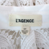 L'Agence Odelia Lace Cropped Button Down Blouse White Size Small