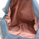 Stella McCartney Falabella Fold-Over Tote Blue Faux Leather Shoulder Bag