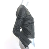 J Brand Snake-Embossed Leather Moto Jacket Black Size Extra Small