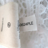 L'Agence Odelia Lace Cropped Button Down Blouse White Size Small