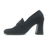Vintage Prada Buckled Loafer Pumps Black Crepe Size 36