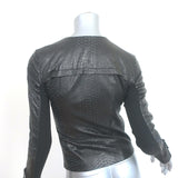 J Brand Snake-Embossed Leather Moto Jacket Black Size Extra Small