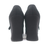 Vintage Prada Buckled Loafer Pumps Black Crepe Size 36