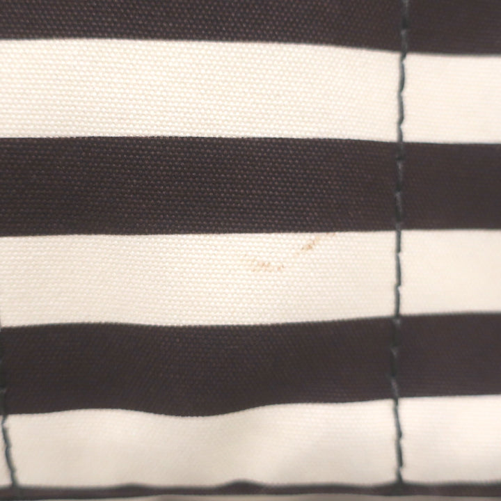 Prada Striped Canapa Canvas Medium Tote Ivory &amp; Dark Brown Crossbody Bag