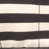 Prada Striped Canapa Canvas Medium Tote Ivory & Dark Brown Crossbody Bag