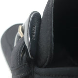 Vintage Prada Buckled Loafer Pumps Black Crepe Size 36