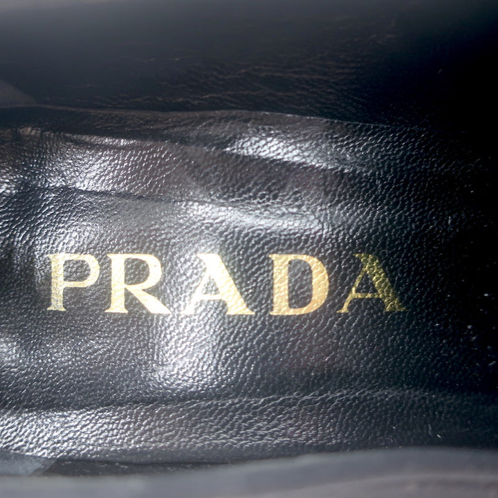 Vintage Prada Buckled Loafer Pumps Black Crepe Size 36