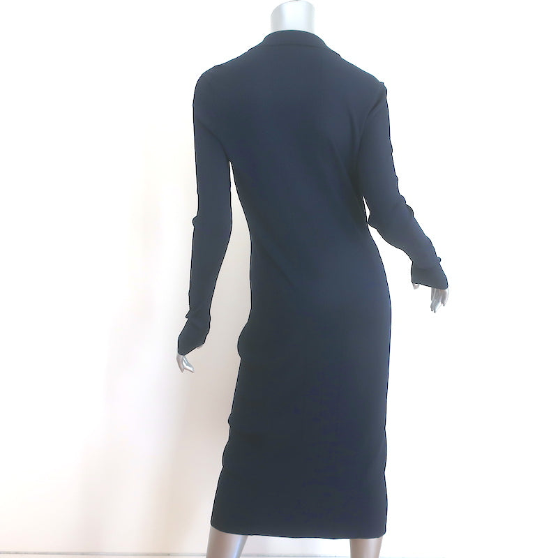 Rag &amp; Bone Pacey Button Down Midi Dress Navy Stretch Knit Size Medium