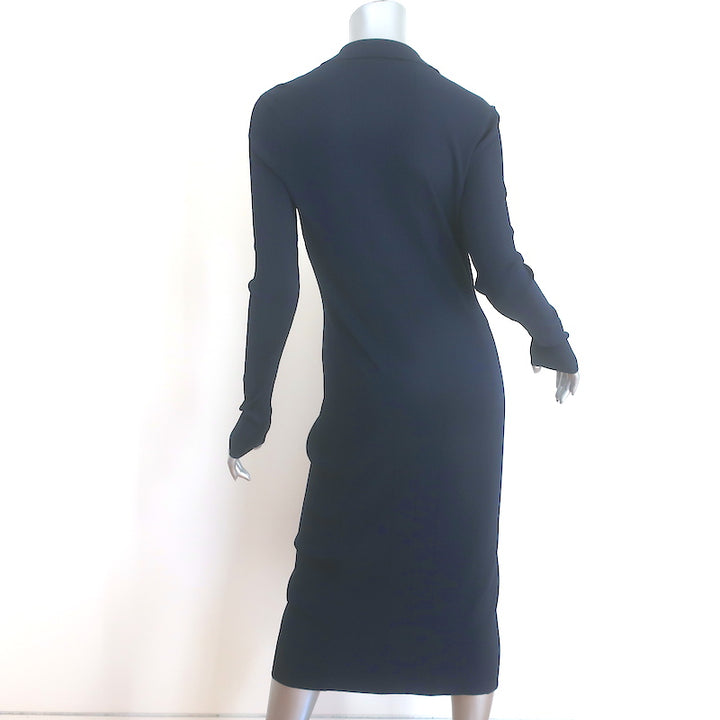 Rag &amp; Bone Pacey Button Down Midi Dress Navy Stretch Knit Size Medium