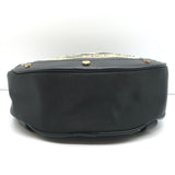 PUMA x Balmain Round Backpack Black Leather & Satin Small Crossbody Bag