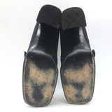 Vintage Prada Buckled Loafer Pumps Black Crepe Size 36