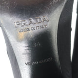 Vintage Prada Buckled Loafer Pumps Black Crepe Size 36