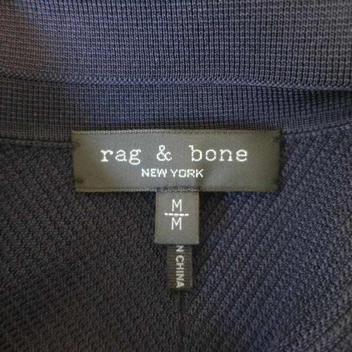 Rag &amp; Bone Pacey Button Down Midi Dress Navy Stretch Knit Size Medium