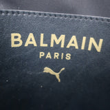 PUMA x Balmain Round Backpack Black Leather & Satin Small Crossbody Bag