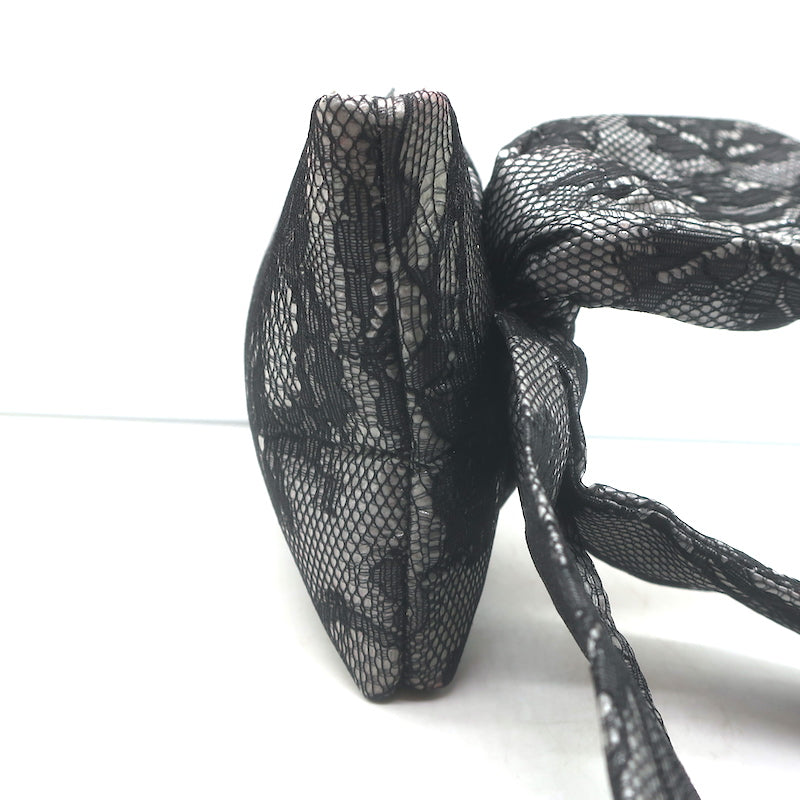 Valentino Lace Bow Clutch Black &amp; Gray Small Evening Bag