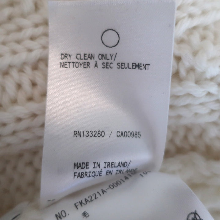 Thom Browne Cable Knit Crewneck Sweater Cream Wool Size 42