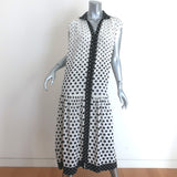 Zimmermann Polka Dot Belted Midi Dress White/Black Silk Crepe Size 1