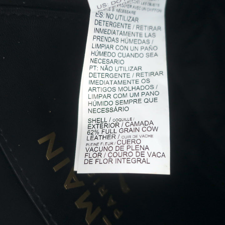 PUMA x Balmain Round Backpack Black Leather &amp; Satin Small Crossbody Bag