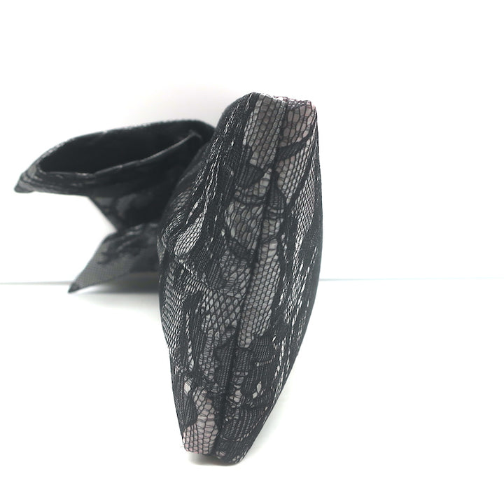 Valentino Lace Bow Clutch Black &amp; Gray Small Evening Bag