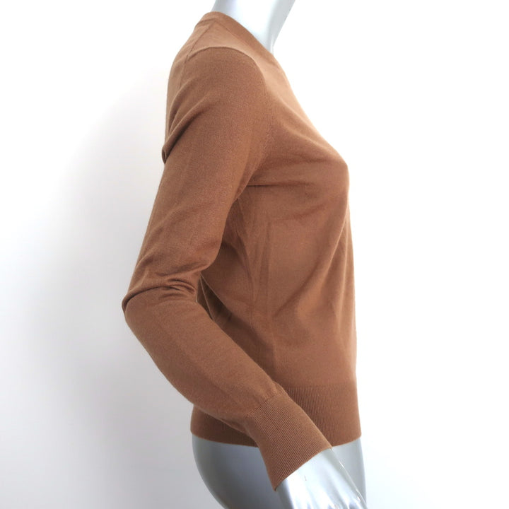 Zimmermann Logo-Embroidered Cashmere Sweater Brown Size 1 Crewneck Pullover