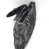 Valentino Lace Bow Clutch Black & Gray Small Evening Bag