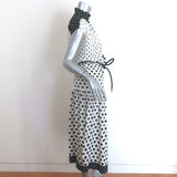Zimmermann Polka Dot Belted Midi Dress White/Black Silk Crepe Size 1