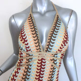 Alexis Enna Metallic Knit Halter Maxi Dress Gold/Multicolor Size Small