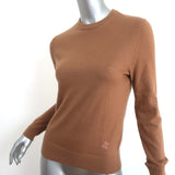 Zimmermann Logo-Embroidered Cashmere Sweater Brown Size 1 Crewneck Pullover