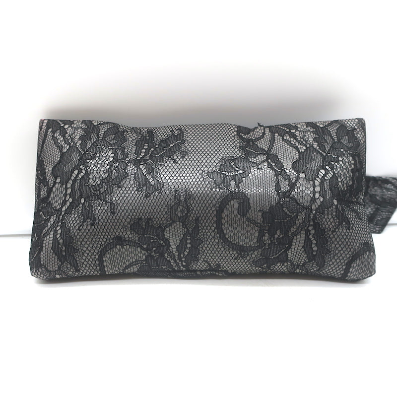 Valentino Lace Bow Clutch Black &amp; Gray Small Evening Bag