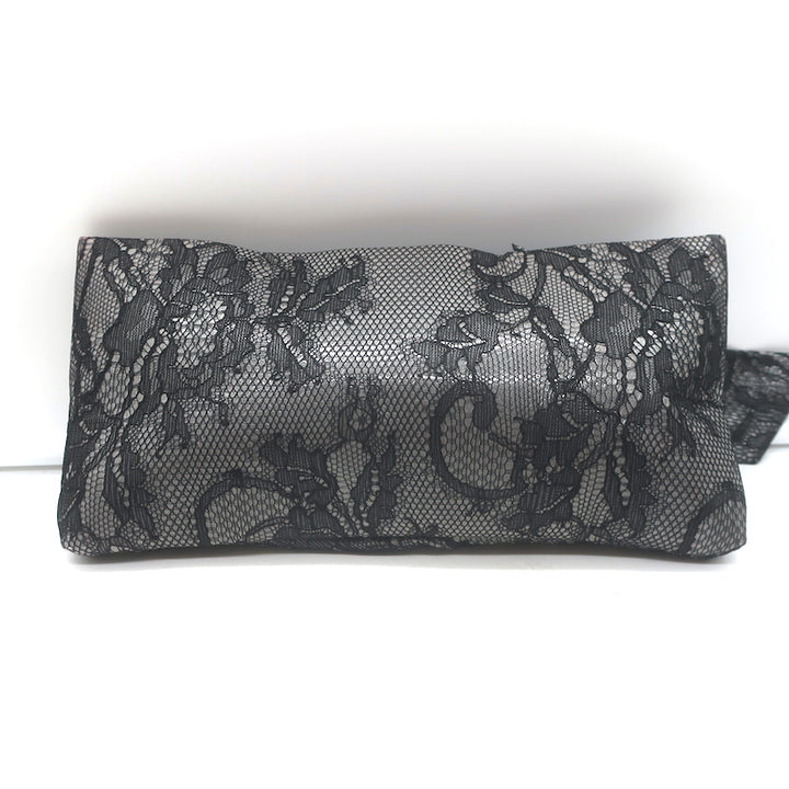Valentino Lace Bow Clutch Black &amp; Gray Small Evening Bag
