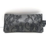 Valentino Lace Bow Clutch Black & Gray Small Evening Bag