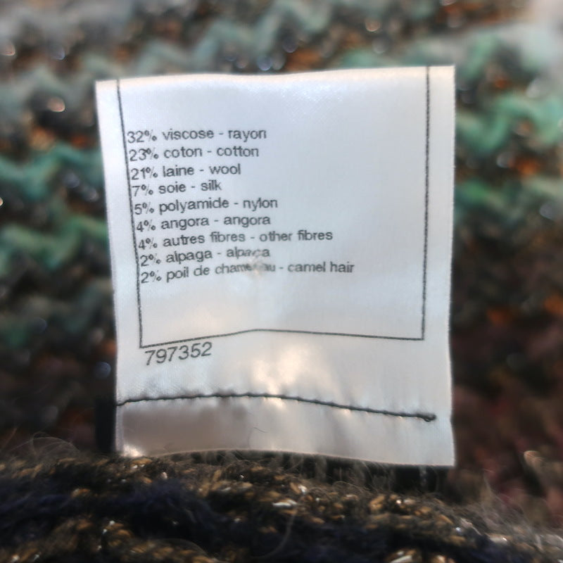 Chanel 11A Paris-Byzantine Metallic Knit Sweater Dress Navy/Multi Size 40