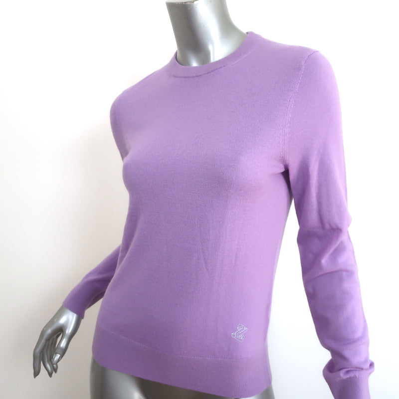 Zimmermann Logo-Embroidered Cashmere Sweater Lilac Size 1 Crewneck Pullover