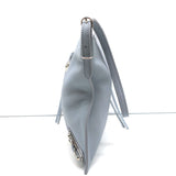 Balenciaga Metallic Edge Flat Wristlet Clutch Powder Blue Leather