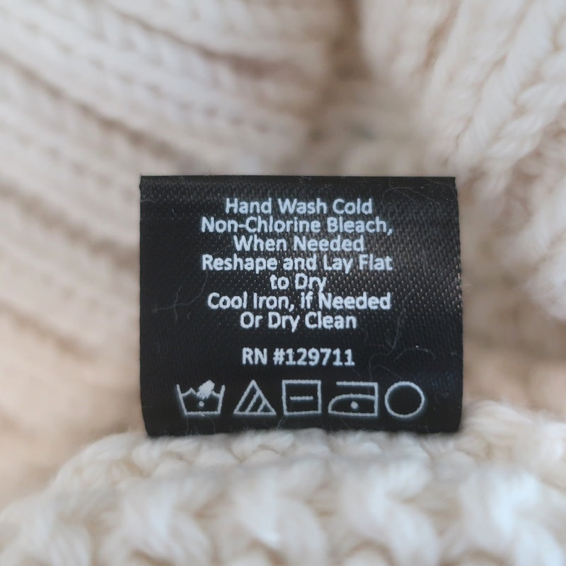 Jenni Kayne Cotton Cable Knit Half Zip Sweater Cream Size Small