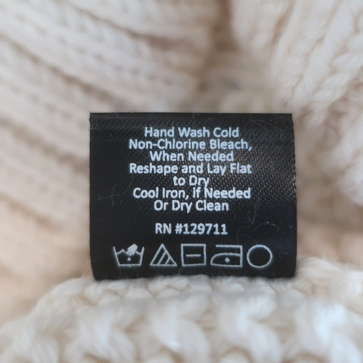 Jenni Kayne Cotton Cable Knit Half Zip Sweater Cream Size Small