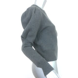 Isabel Marant Etoile Lemmy Puff Sleeve Zip-Up Cardigan Gray Cotton-Blend Size 36