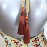 Alexis Enna Metallic Knit Halter Maxi Dress Gold/Multicolor Size Small