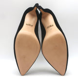 Gucci Web Bow Pointed Toe Pumps Black Velvet Size 36 NEW