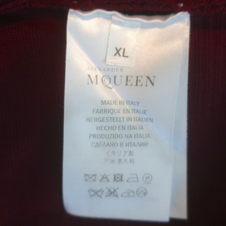 Alexander McQueen Padded Neckline Sweater Burgundy Wool Size Extra Large