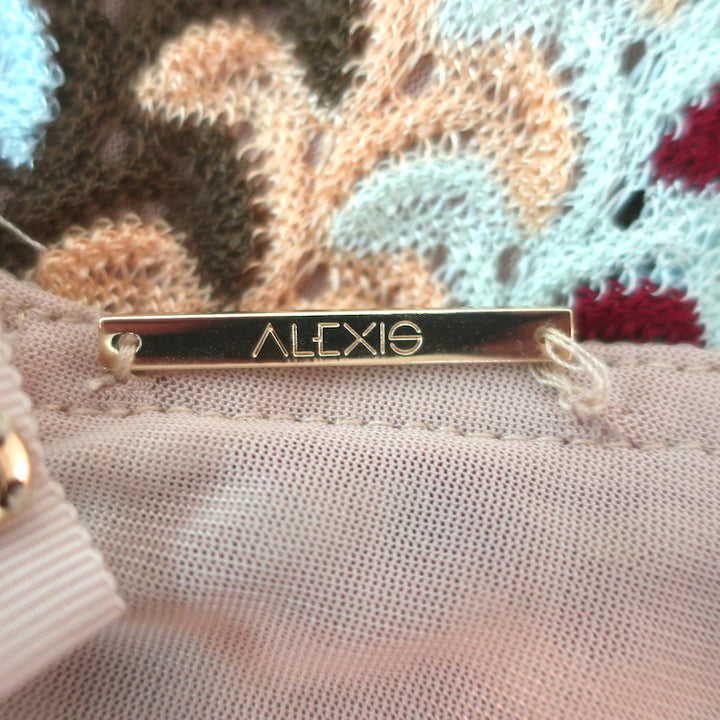 Alexis Enna Metallic Knit Halter Maxi Dress Gold/Multicolor Size Small