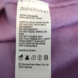 Zimmermann Logo-Embroidered Cashmere Sweater Lilac Size 1 Crewneck Pullover