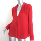 Zadig & Voltaire Tink Blouse Red Satin Size Medium Long Sleeve Top