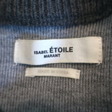 Isabel Marant Etoile Lemmy Puff Sleeve Zip-Up Cardigan Gray Cotton-Blend Size 36